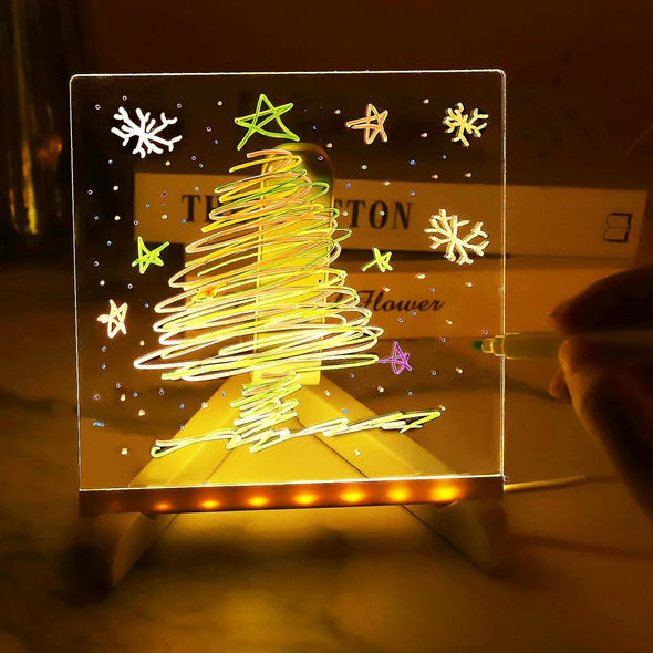 LED Glow Drawing Board for Kids – Neon Light Writing Pad with 7 Markers