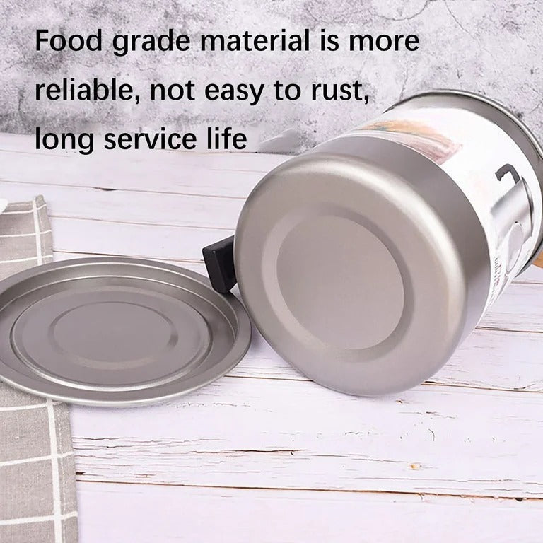 STAINLESS STEEL 1.4L OIL FILTER STORAGE POT WITH STRAINER