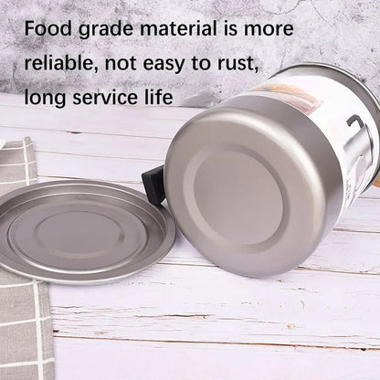 STAINLESS STEEL 1.4L OIL FILTER STORAGE POT WITH STRAINER