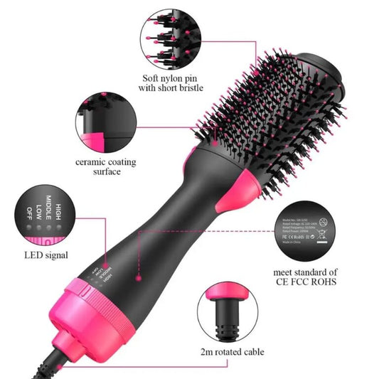 Hair Dryer and Volumizer Brush | Hot Air Brush Hair Styler for Straightening & Curl Comb